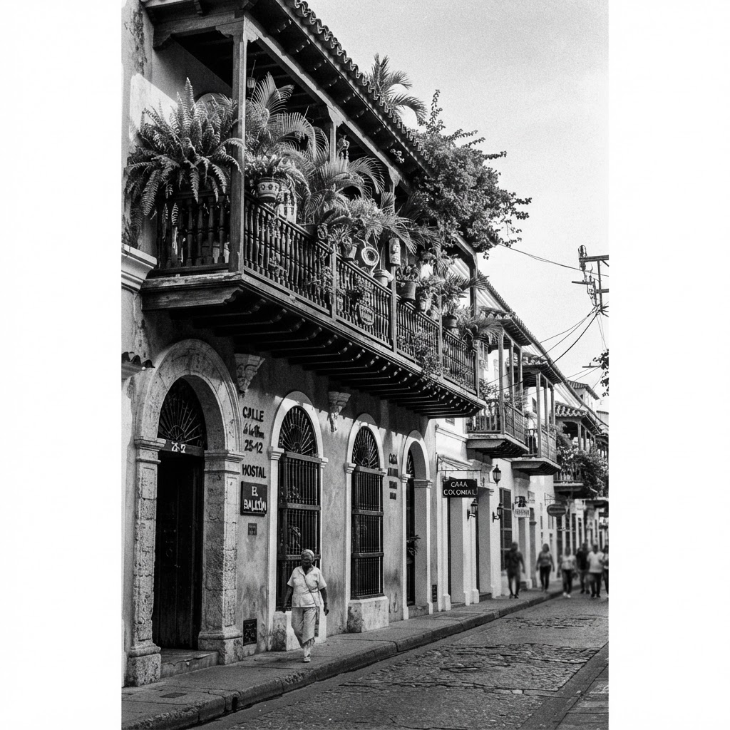 Arquitectura y balcones del barrio Manga en Cartagena